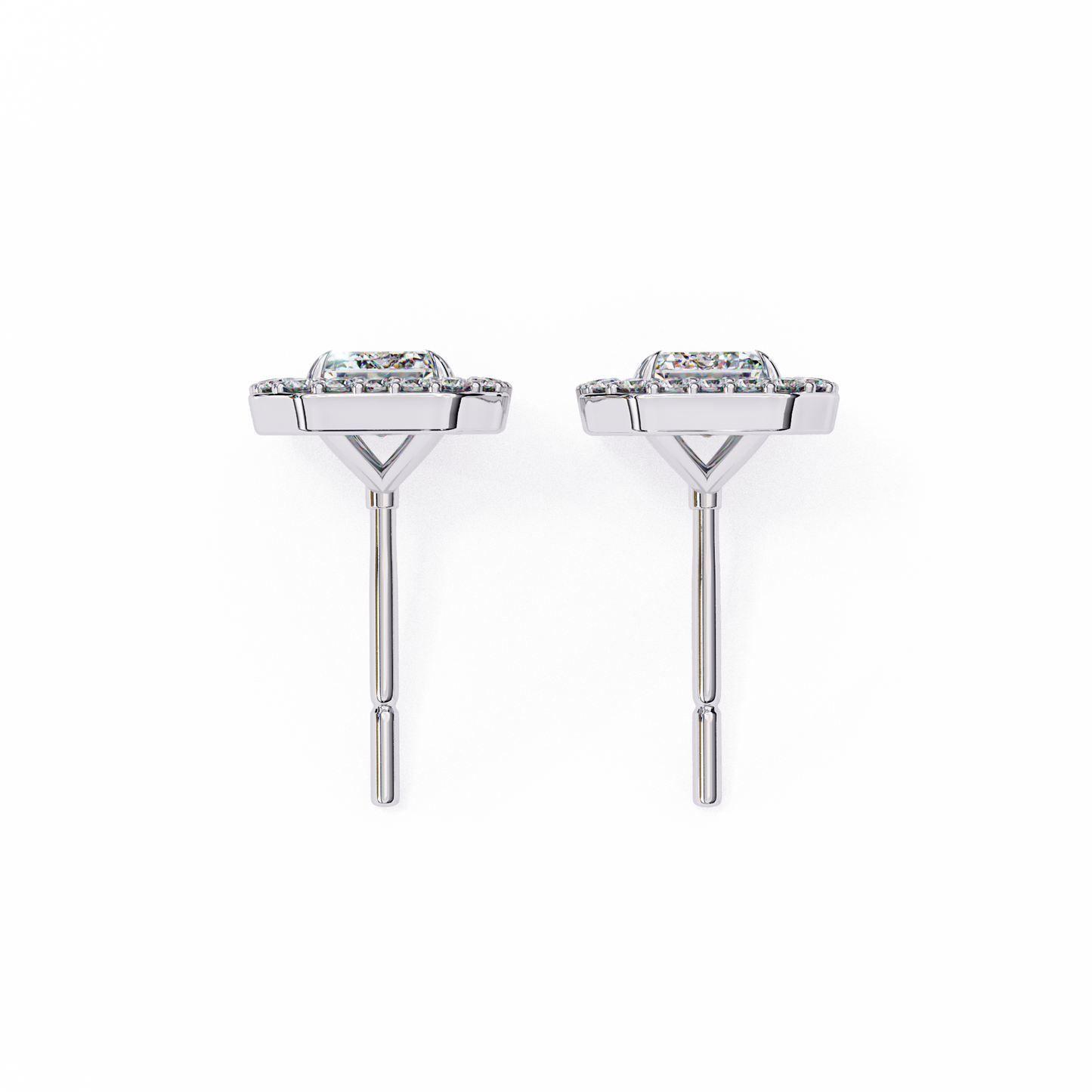 18K White Gold Lab Grown Diamond Halo Earrings 1.70 ctw DAE-147