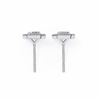 18K White Gold Lab Grown Diamond Halo Earrings 1.70 ctw DAE-147