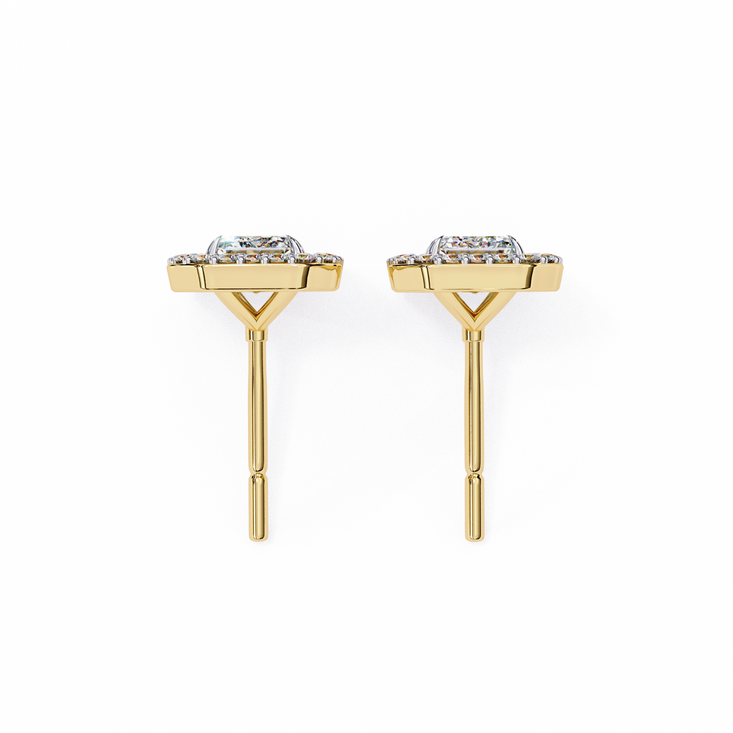 14K Yellow Gold Lab Grown Diamond Halo Earrings 1.70 ctw DAE-147