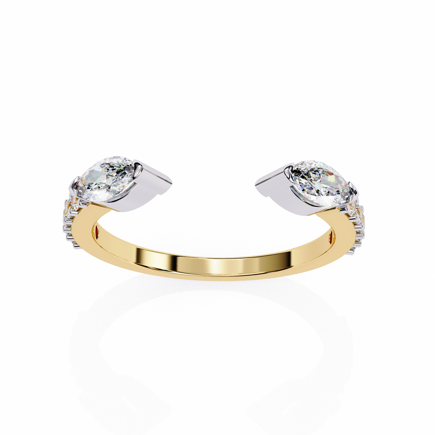10K Two Tone Gold Lab Grown Diamond Stackable Band 0.47 ctw DAB-115