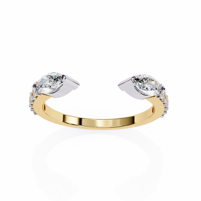 10K Two Tone Gold Lab Grown Diamond Stackable Band 0.47 ctw DAB-115