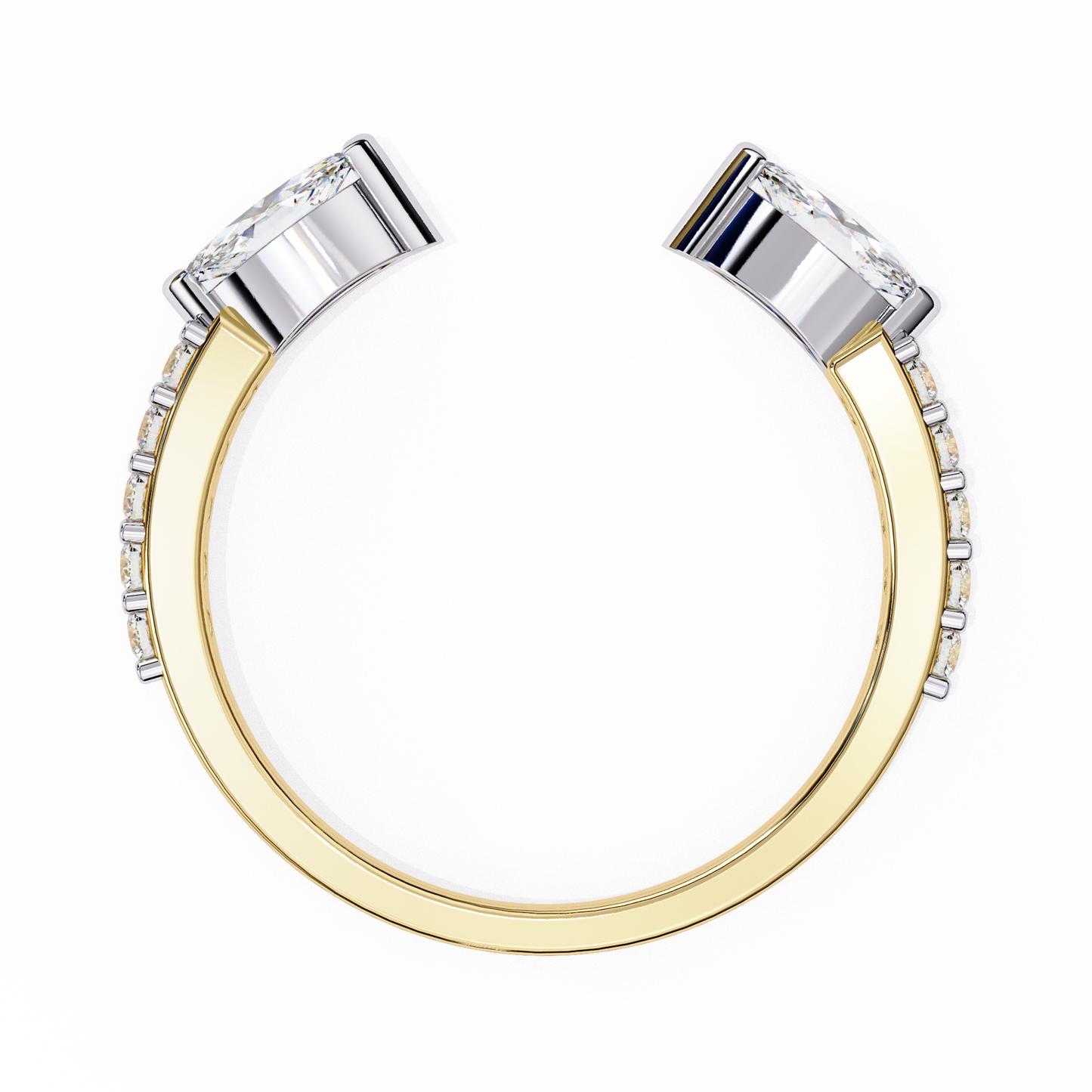10K Two Tone Gold Lab Grown Diamond Stackable Band 0.47 ctw DAB-115