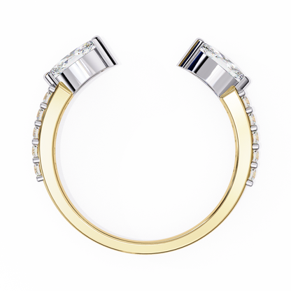 10K Two Tone Gold Lab Grown Diamond Stackable Band 0.47 ctw DAB-115
