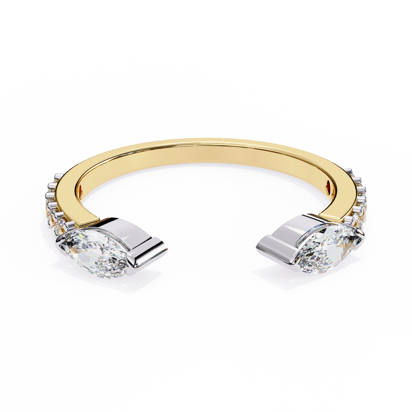 10K Two Tone Gold Lab Grown Diamond Stackable Band 0.47 ctw DAB-115