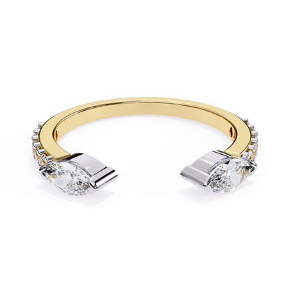 10K Two Tone Gold Lab Grown Diamond Stackable Band 0.47 ctw DAB-115