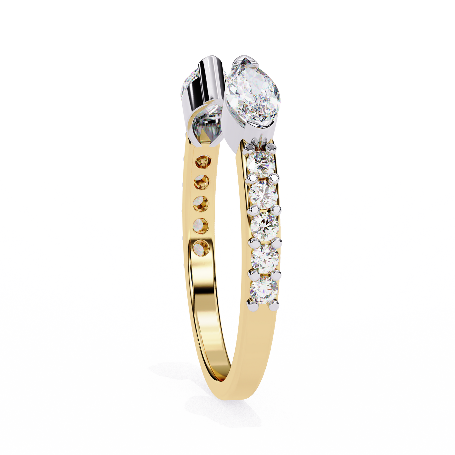 10K Two Tone Gold Lab Grown Diamond Stackable Band 0.47 ctw DAB-115