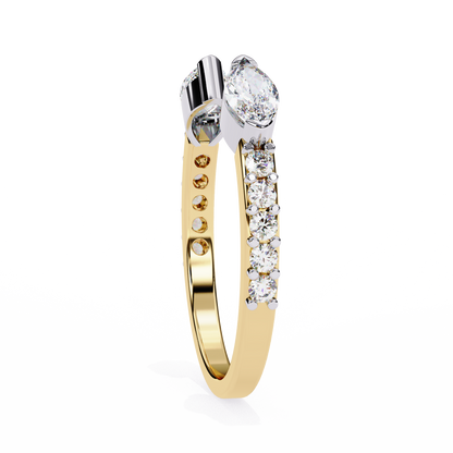 10K Two Tone Gold Lab Grown Diamond Stackable Band 0.47 ctw DAB-115