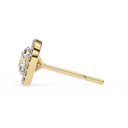 10K Yellow Gold Lab Grown Diamond Halo Earrings 1.92 ctw DAE-146