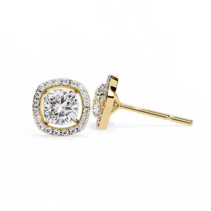 10K Yellow Gold Lab Grown Diamond Halo Earrings 1.92 ctw DAE-146