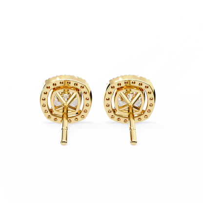10K Yellow Gold Lab Grown Diamond Halo Earrings 1.92 ctw DAE-146