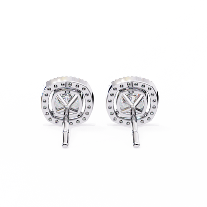 10K White Gold Lab Grown Diamond Halo Earrings 1.92 ctw DAE-146