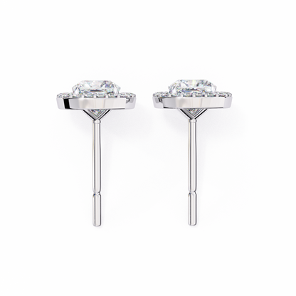 10K White Gold Lab Grown Diamond Halo Earrings 1.92 ctw DAE-146
