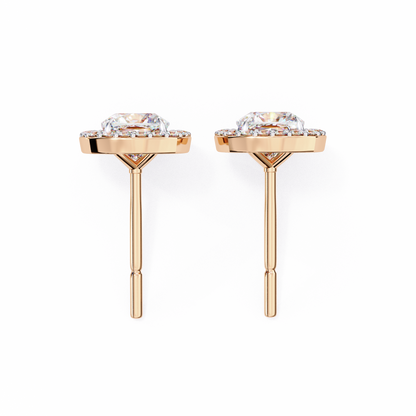10K Rose Gold Lab Grown Diamond Halo Earrings 1.92 ctw DAE-146