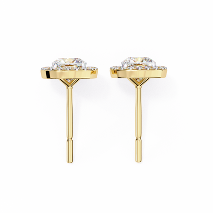 10K Yellow Gold Lab Grown Diamond Halo Earrings 1.92 ctw DAE-146