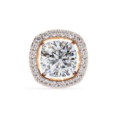 10K Rose Gold Lab Grown Diamond Halo Earrings 1.92 ctw DAE-146