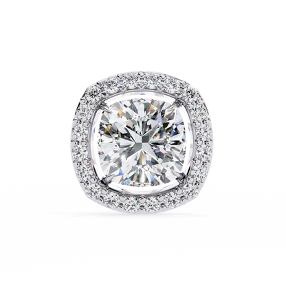 10K White Gold Lab Grown Diamond Halo Earrings 1.92 ctw DAE-146