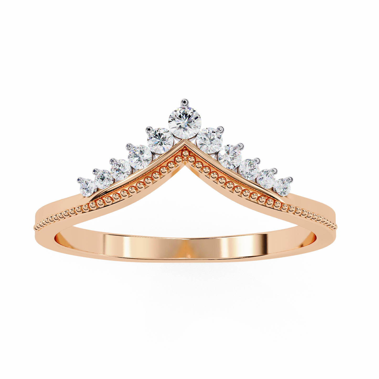 10K Rose Gold Lab Grown Diamond Stackable Band 0.15 ctw DAB-100