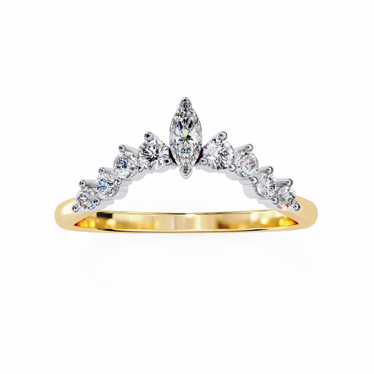 18K Two Tone Gold Lab Grown Diamond Stackable Band 0.39 ctw DAB-106