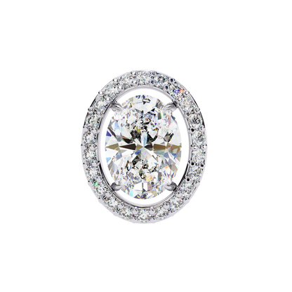 10K White Gold Lab Grown Diamond Halo Earrings 1.94 ctw DAE-145