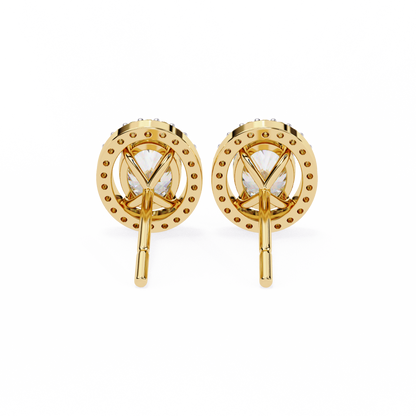 10K Yellow Gold Lab Grown Diamond Halo Earrings 1.94 ctw DAE-145