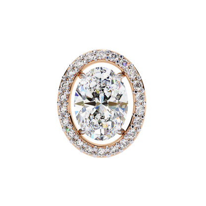 10K Rose Gold Lab Grown Diamond Halo Earrings 1.94 ctw DAE-145
