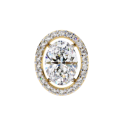 10K Yellow Gold Lab Grown Diamond Halo Earrings 1.94 ctw DAE-145