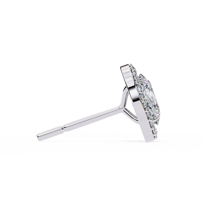 10K White Gold Lab Grown Diamond Halo Earrings 1.94 ctw DAE-145