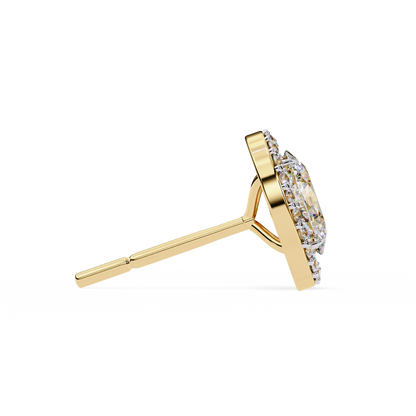 10K Yellow Gold Lab Grown Diamond Halo Earrings 1.94 ctw DAE-145