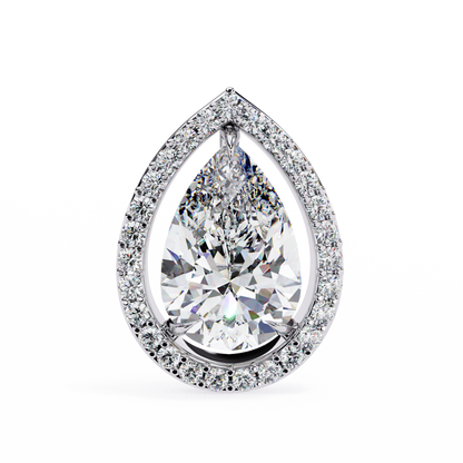 10K White Gold Lab Grown Diamond Halo Earrings 1.62 ctw DAE-144
