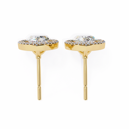 14K Yellow Gold Lab Grown Diamond Halo Earrings 1.62 ctw DAE-144