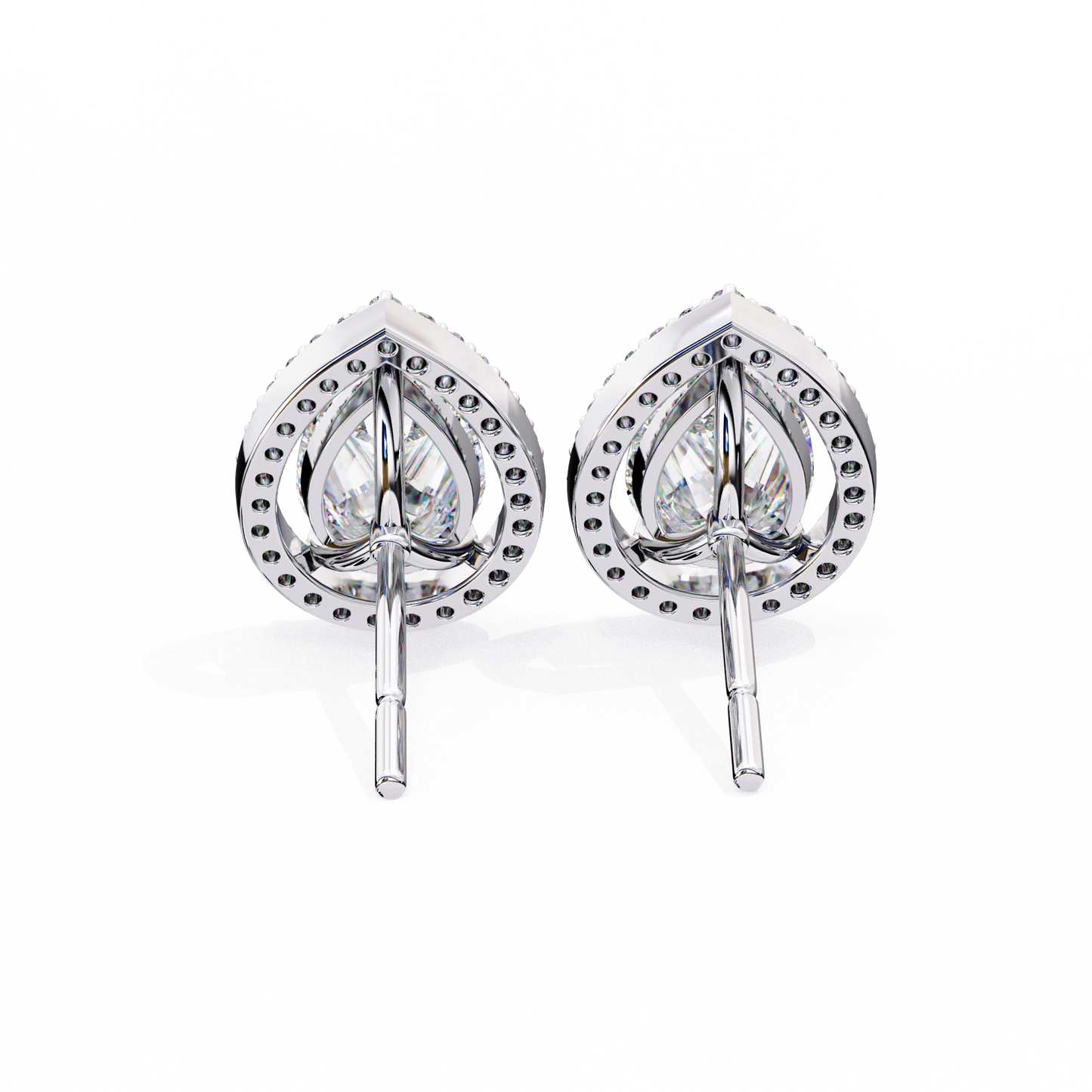 10K White Gold Lab Grown Diamond Halo Earrings 1.62 ctw DAE-144