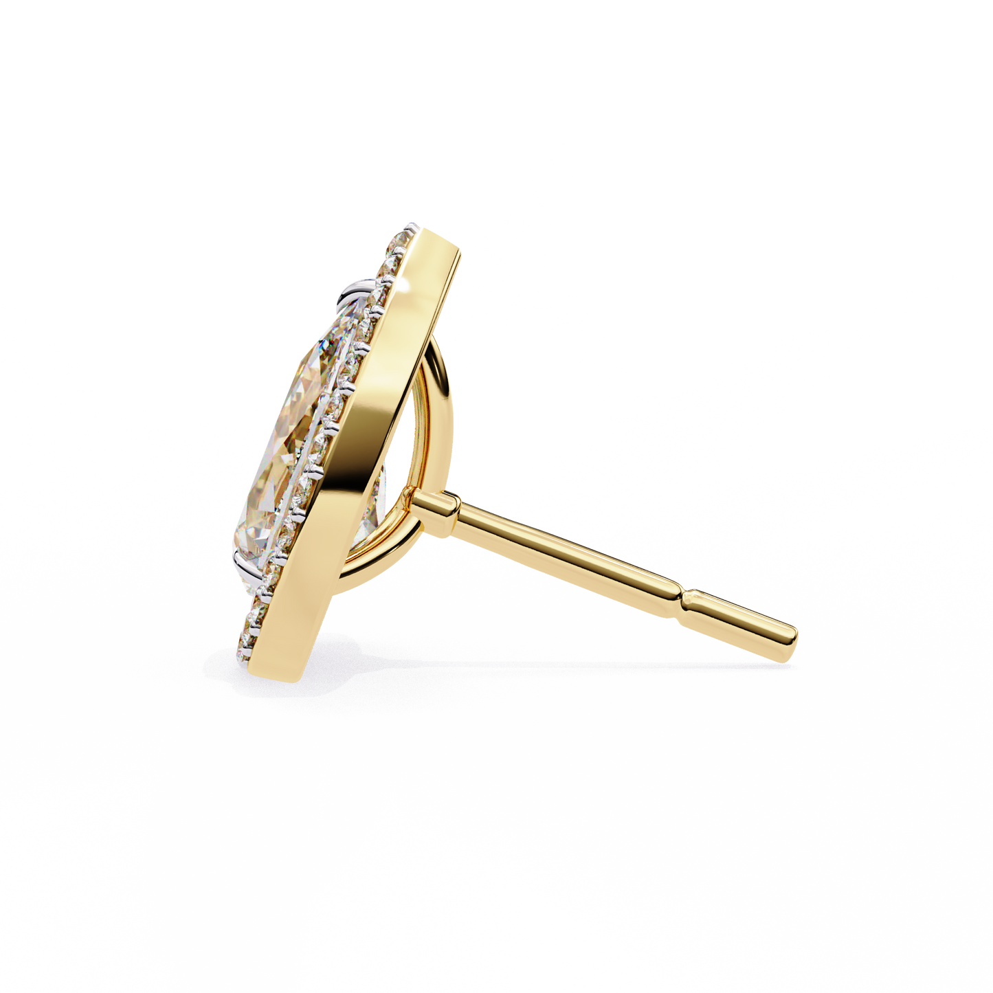 14K Yellow Gold Lab Grown Diamond Halo Earrings 1.62 ctw DAE-144