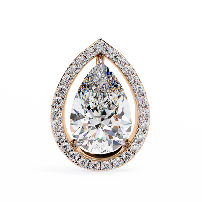 10K Rose Gold Lab Grown Diamond Halo Earrings 1.62 ctw DAE-144