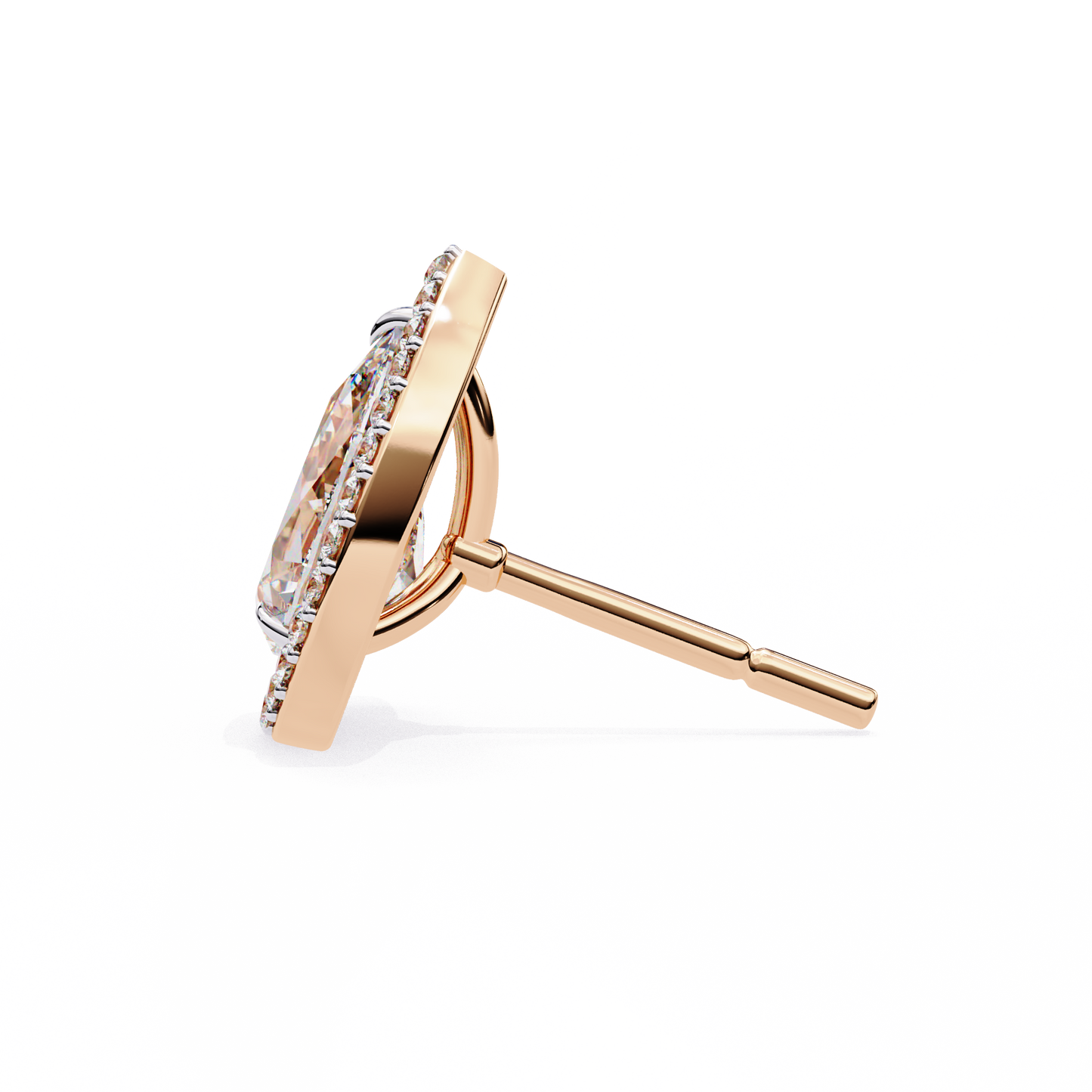 10K Rose Gold Lab Grown Diamond Halo Earrings 1.62 ctw DAE-144