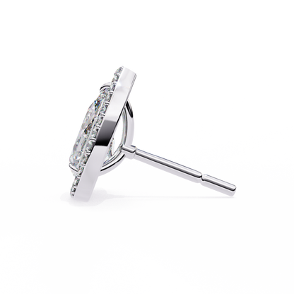 10K White Gold Lab Grown Diamond Halo Earrings 1.62 ctw DAE-144