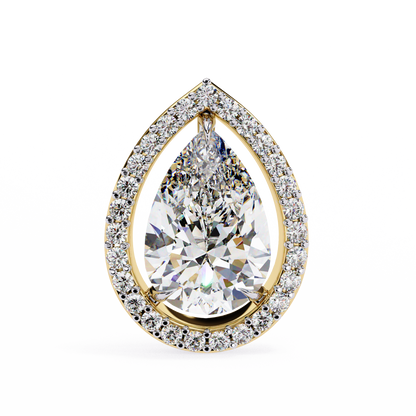 14K Yellow Gold Lab Grown Diamond Halo Earrings 1.62 ctw DAE-144