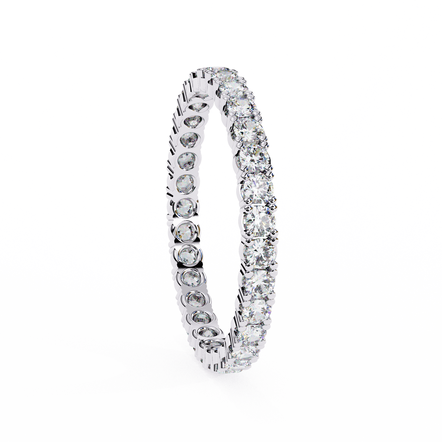 10K White Gold Lab Grown Diamond Eternity Band 0.99 ctw DAB-114