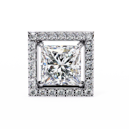 10K White Gold Lab Grown Diamond Halo Earrings 1.68 ctw DAE-143