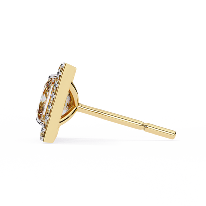 14K Yellow Gold Lab Grown Diamond Halo Earrings 1.68 ctw DAE-143