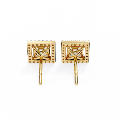 14K Yellow Gold Lab Grown Diamond Halo Earrings 1.68 ctw DAE-143