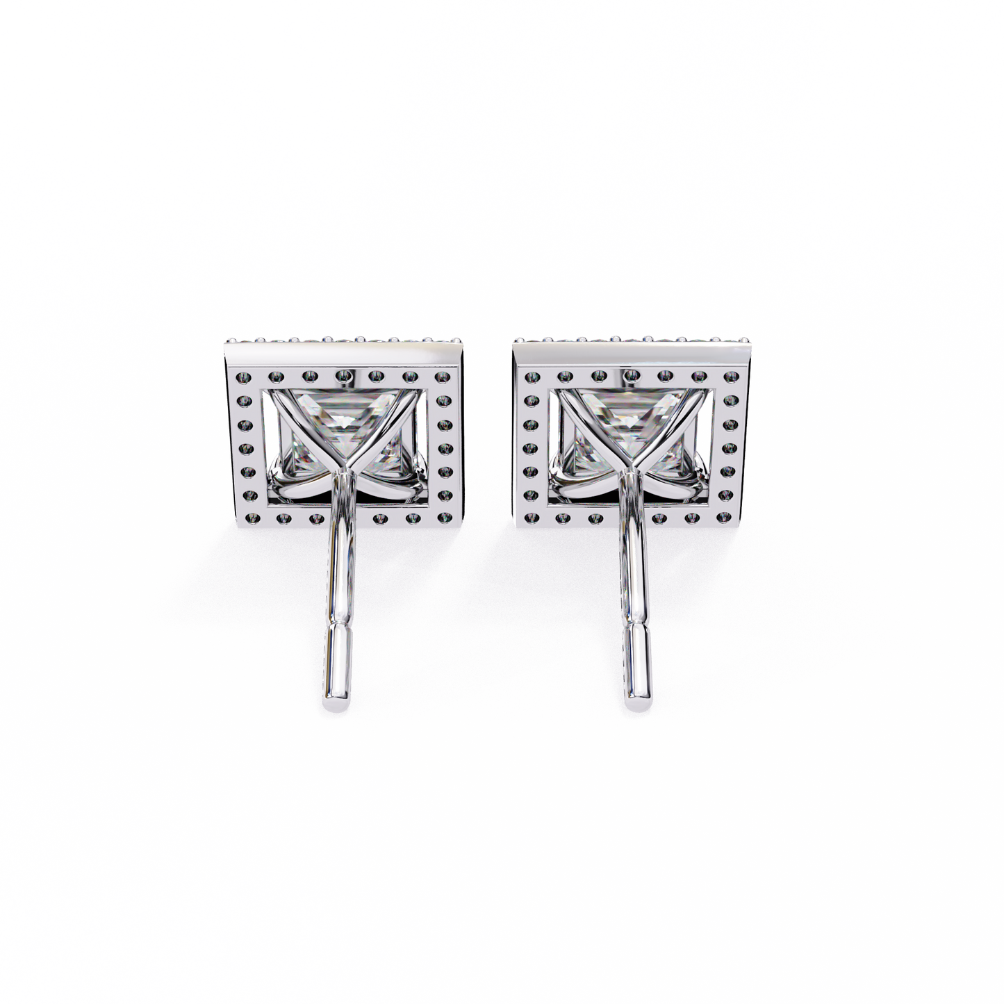 10K White Gold Lab Grown Diamond Halo Earrings 1.68 ctw DAE-143