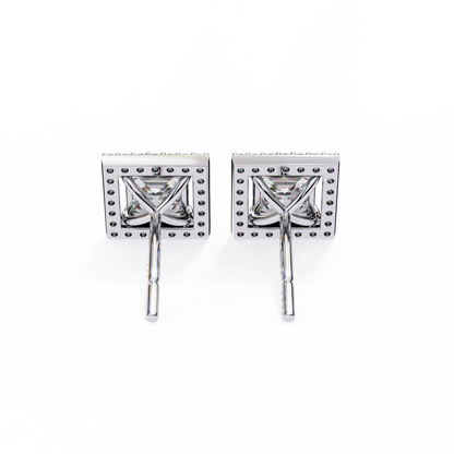 10K White Gold Lab Grown Diamond Halo Earrings 1.68 ctw DAE-143