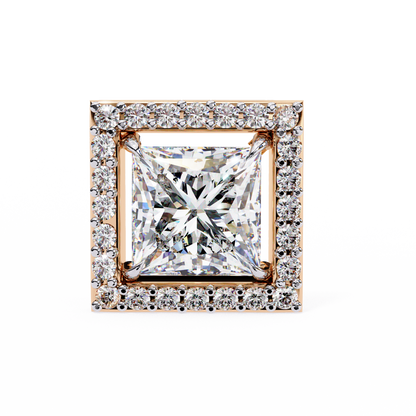 10K Rose Gold Lab Grown Diamond Halo Earrings 1.68 ctw DAE-143