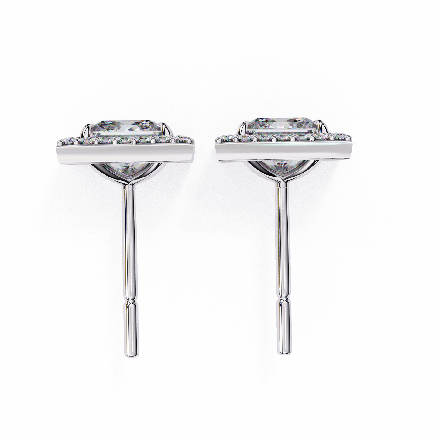 10K White Gold Lab Grown Diamond Halo Earrings 1.68 ctw DAE-143