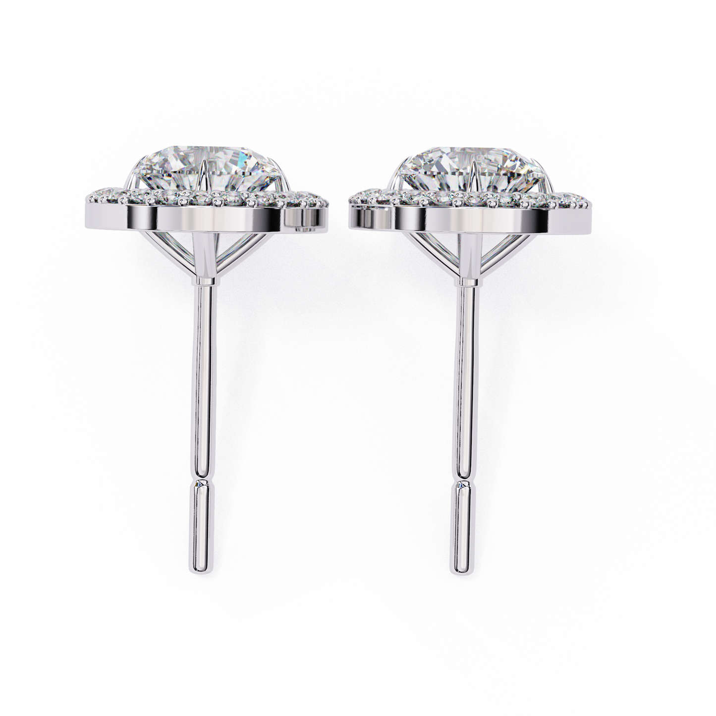 10K White Gold Lab Grown Diamond Halo Earrings 1.94 ctw DAE-145