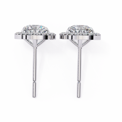 10K White Gold Lab Grown Diamond Halo Earrings 1.94 ctw DAE-145