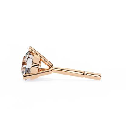 10K Rose Gold Lab Grown Diamond Solitaire Stud Earrings 2.50 ctw DAE-125