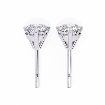 14K White Gold Lab Grown Diamond Solitaire Stud Earrings 2.50 ctw DAE-125