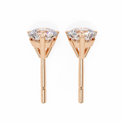 10K Rose Gold Lab Grown Diamond Solitaire Stud Earrings 2.50 ctw DAE-125