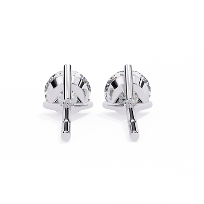 14K White Gold Lab Grown Diamond Solitaire Stud Earrings 2.50 ctw DAE-125